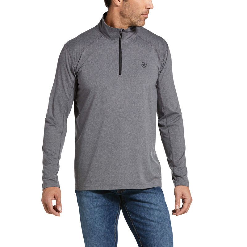 Ariat Cornell Base Layer 1/4 Zip - Miesten TummanHarmaat Paidat ( HJBNTZ-749 )